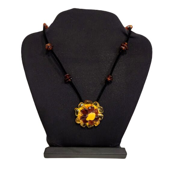 Pendant with amber Flower 1202303