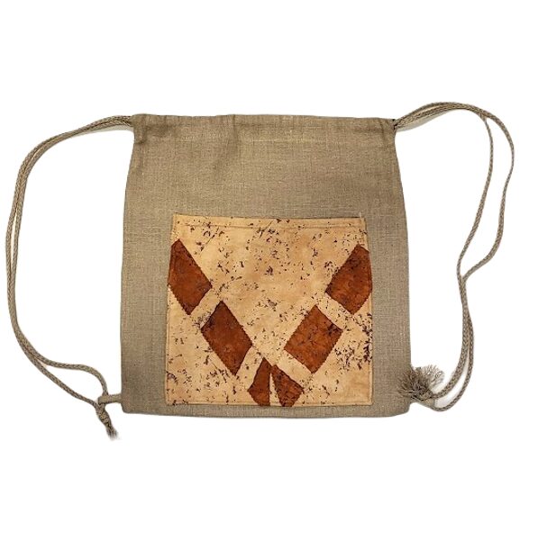 Lina auduma mugursoma-maisiņš ar ādu 1651904