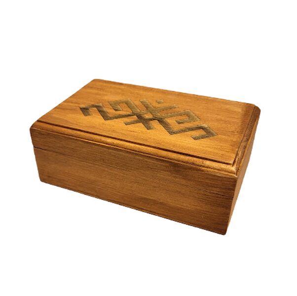 Koka kaste ar gravējumu 14x9x5
