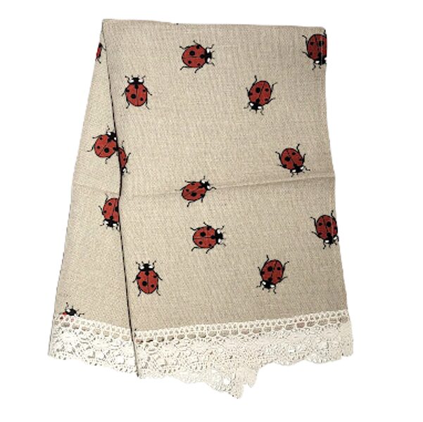 Colorful towel with lace