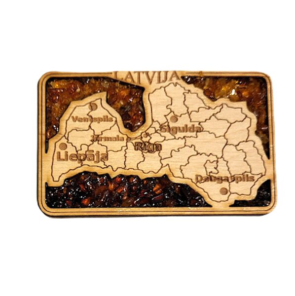 Wooden magnet with amber 677405