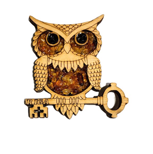 Wooden magnet with amber 677407