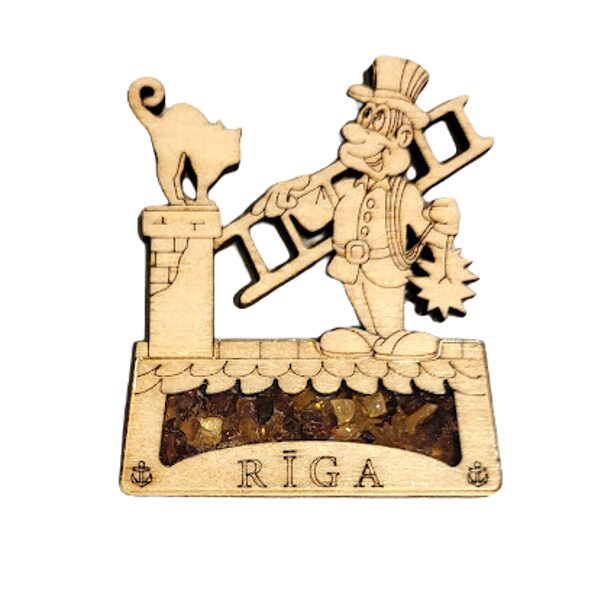 Wooden magnet with amber 67711