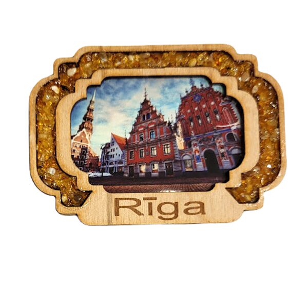 Wooden magnet with amber 677401