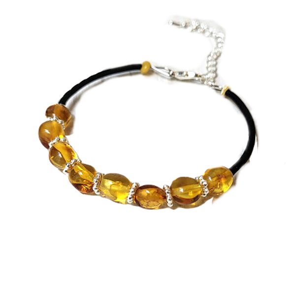 Bracelet with amber - Spiral 1200403