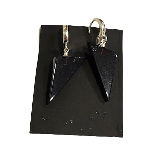 Earrings with amber (silver base) 1208406