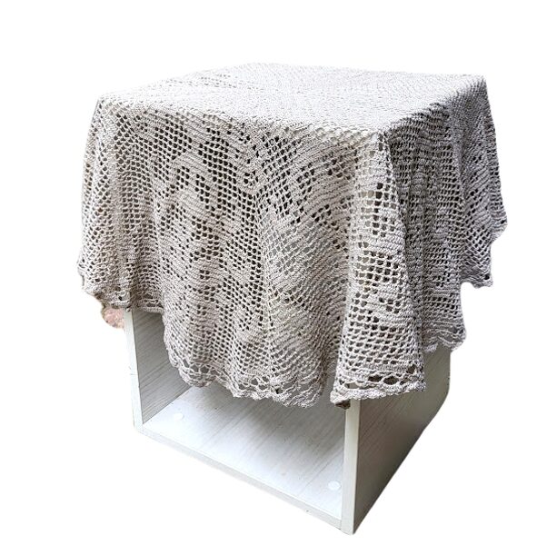 Скатерть крючком из льняных ниток 1440501
