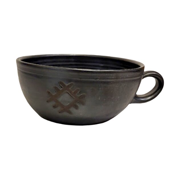Глиняная миска с ручкой из коллекции Zīmes 1221801