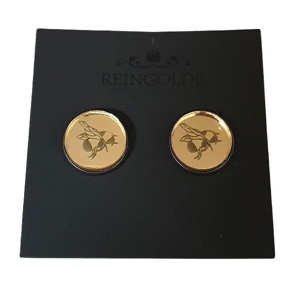 Earrings with mirror glass (buttons) RP3