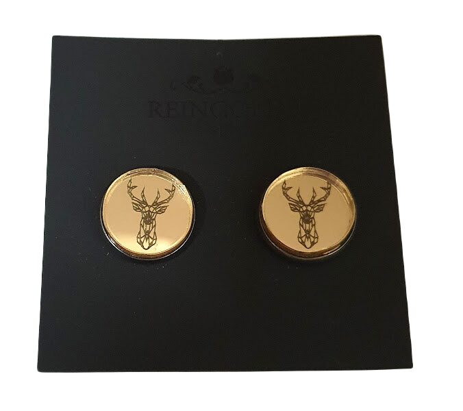 Earrings with mirror glass (buttons) RP4