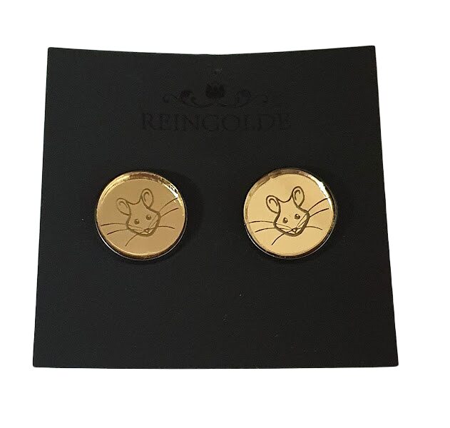 Earrings with mirror glass (buttons) RP8