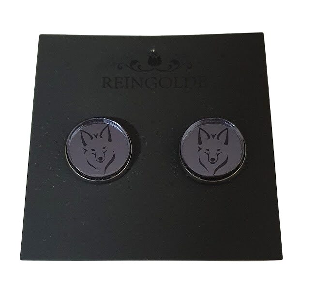 Earrings with mirror glass (buttons) RP18