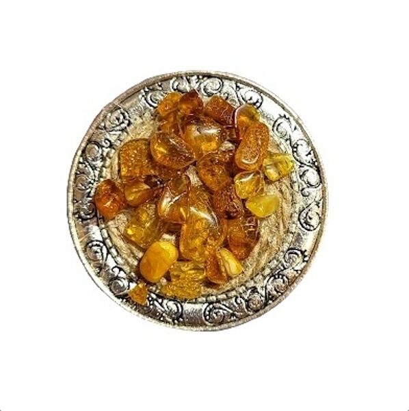 Brooch with amber 015407