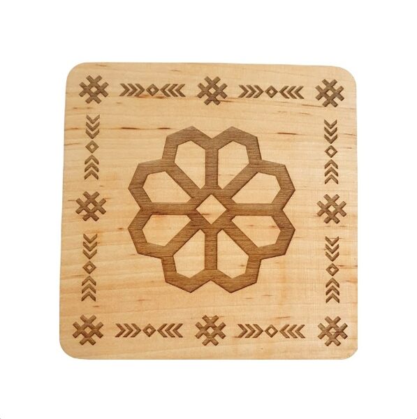 Wooden cup tray  "Sun"