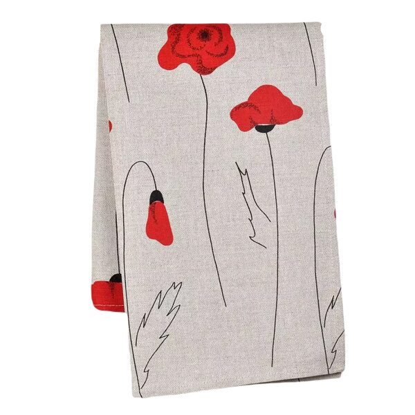 Kitchen towel with poppy print