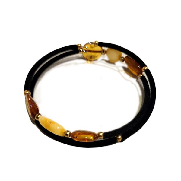 Velvet bracelet with amber 671809