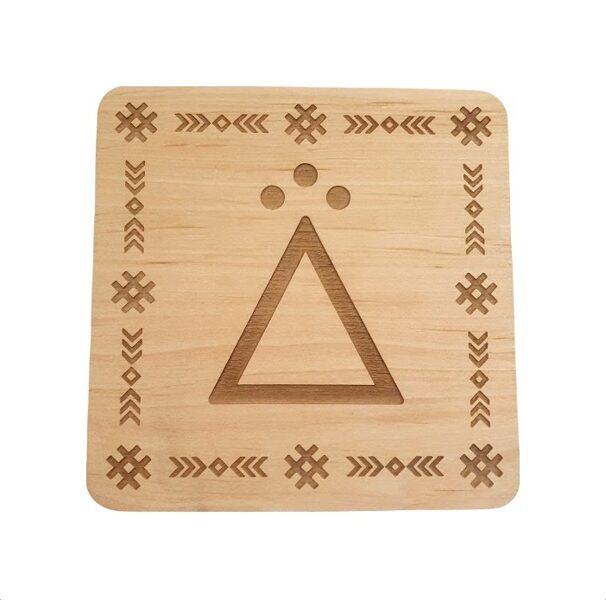 Wooden cup tray "Sign of God"