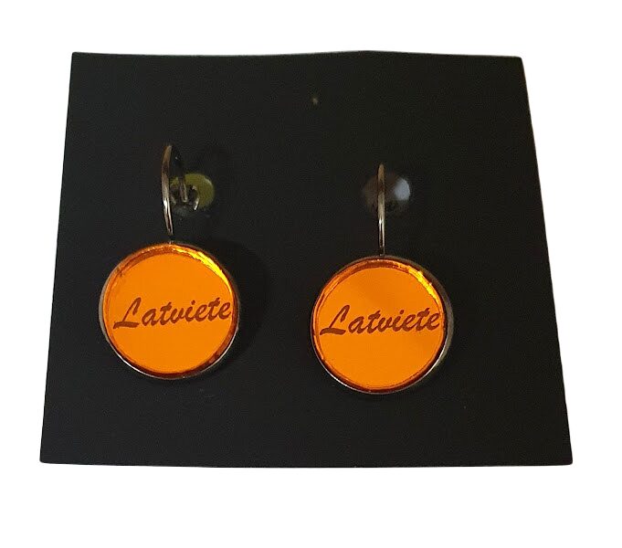 Earrings with mirror glass 