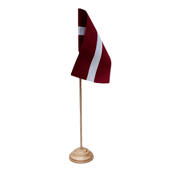 Latvijas  galda karogs 17x9 koka statīvā