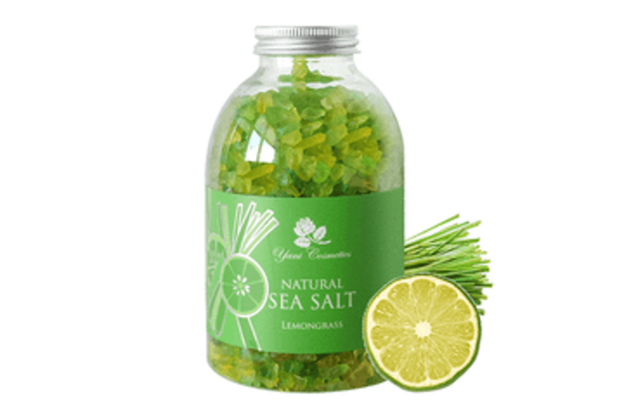 Natural sea salt for bath Lemongrass
