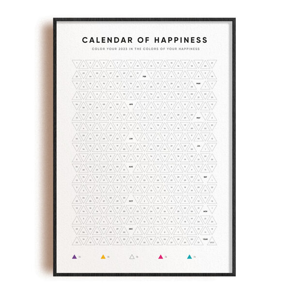 Happiness calendar (in Latvian, English, Russian)