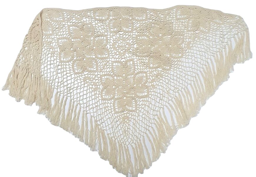 Shoulder scarf "Ice flower" (white)