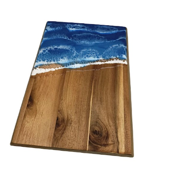 Rectangular Decorative Serving Board "Sea Wave 2" - Handmade with Epoxy Resin