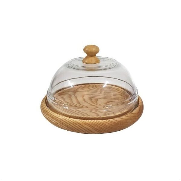 Wooden plate with glass lid