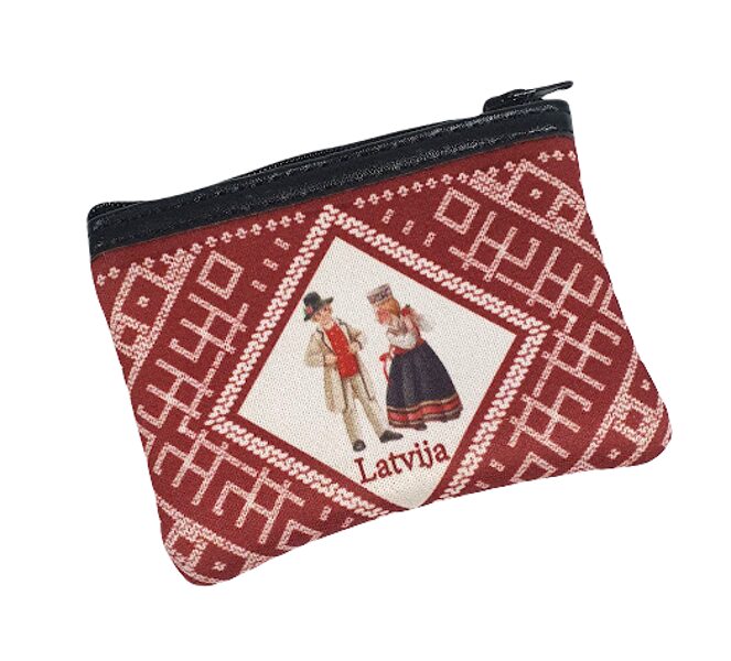 Fabric wallet with ornament