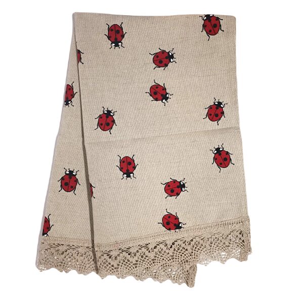 Colorful towel with lace