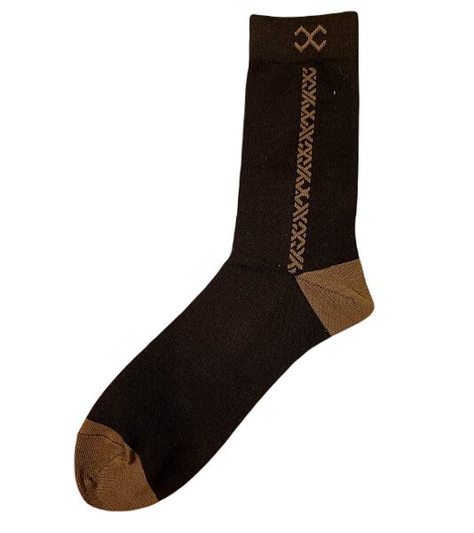 Men's socks with ornament, black