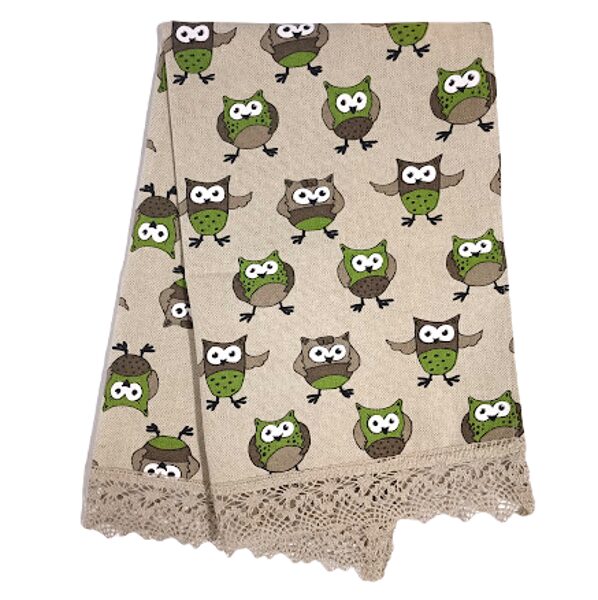 Colorful towel with lace Owl