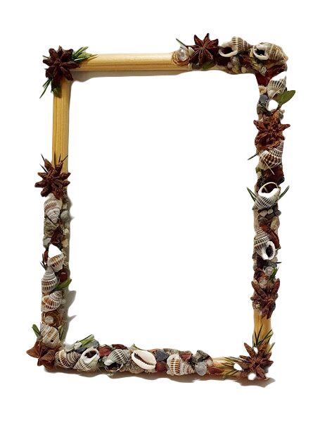 Photo frame with shells