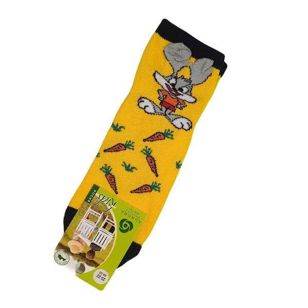 Детские носки с зайчиком, желтые
