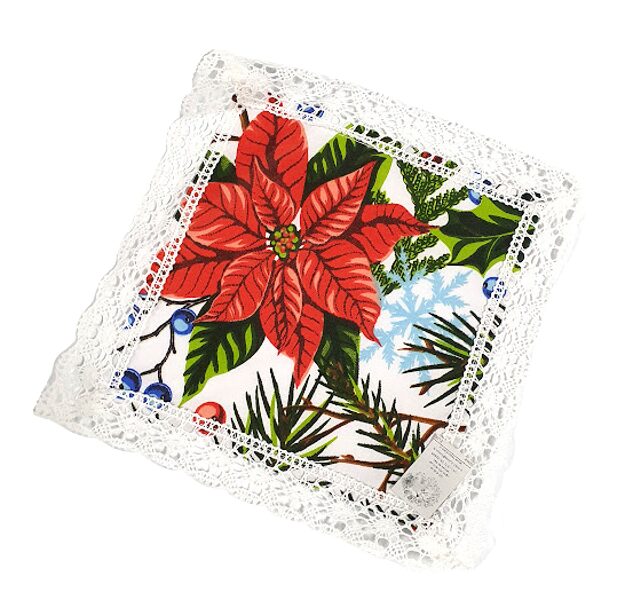 Салфетка хлопковая с кружевом ZS1 20х20см