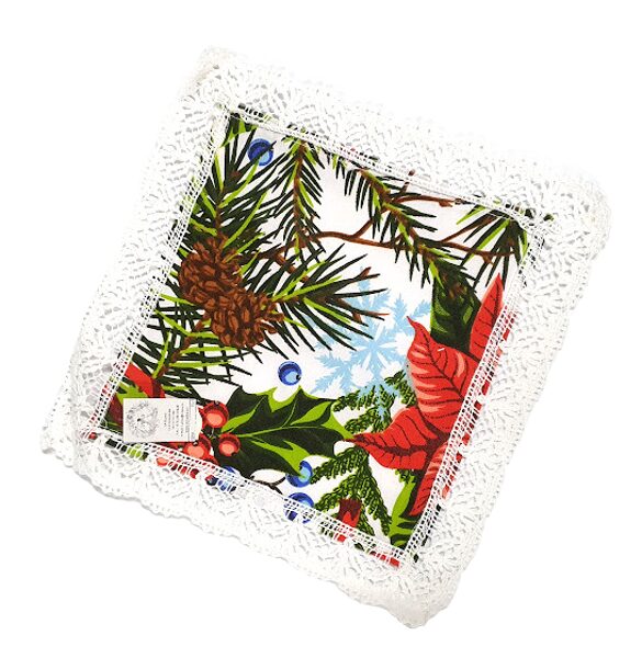 Kokvilnas salvete ar mežģīni 20x20cm