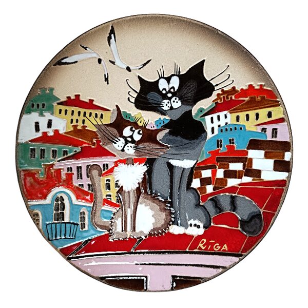 Decorative plate Two cats
