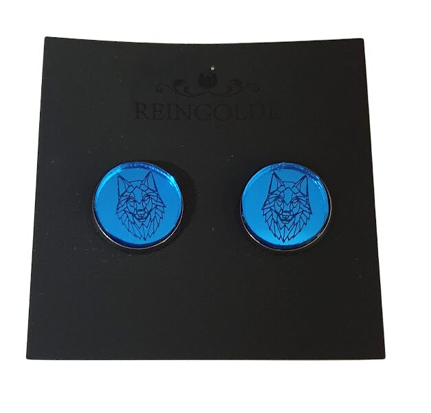 Earrings with mirror glass (buttons) RP14