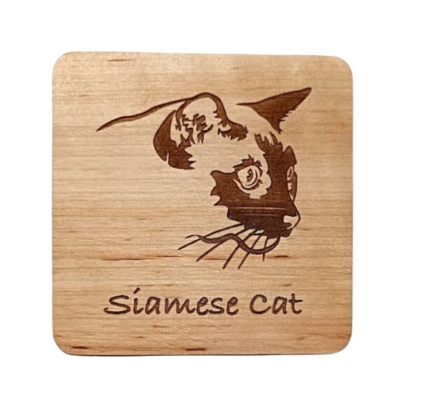 Wooden coaster from the Cats collection