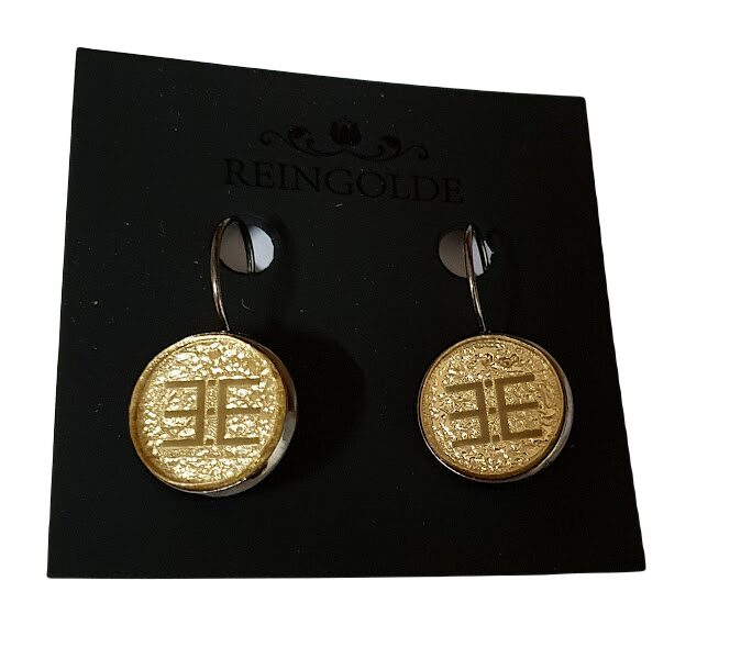 Earrings with mirror glass