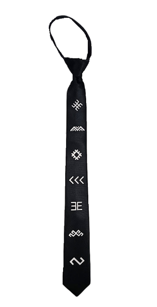 галстук "Латвийские знаки" (черный)