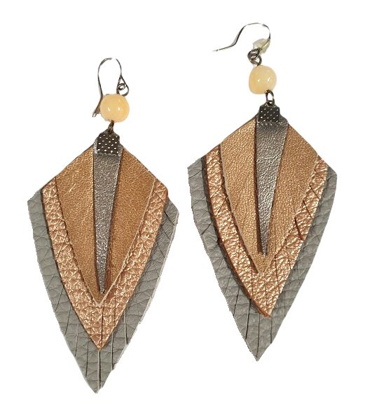 Genuine leather earrings DG2