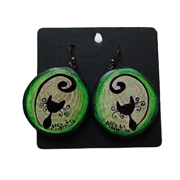 Wooden earrings Cats