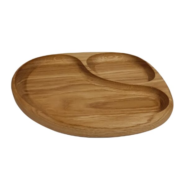 Two piece wooden plate