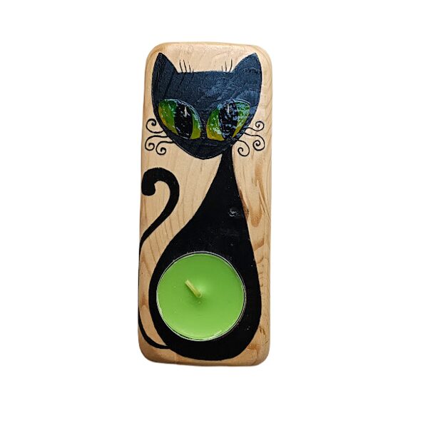 Wooden candlestick "Cat" 750701