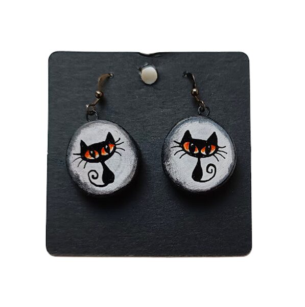 Wooden earrings Cats