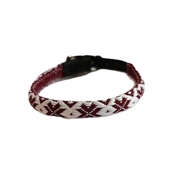 Fabric bracelet with leather fastener RK5