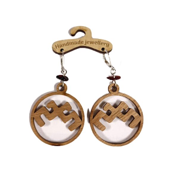 Wooden earrings from the collection Protection marks