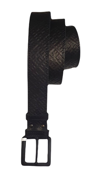 Genuine leather belt "Fire Cross" (black) - M