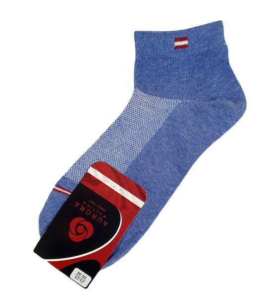 Women's short socks with a flag, blue